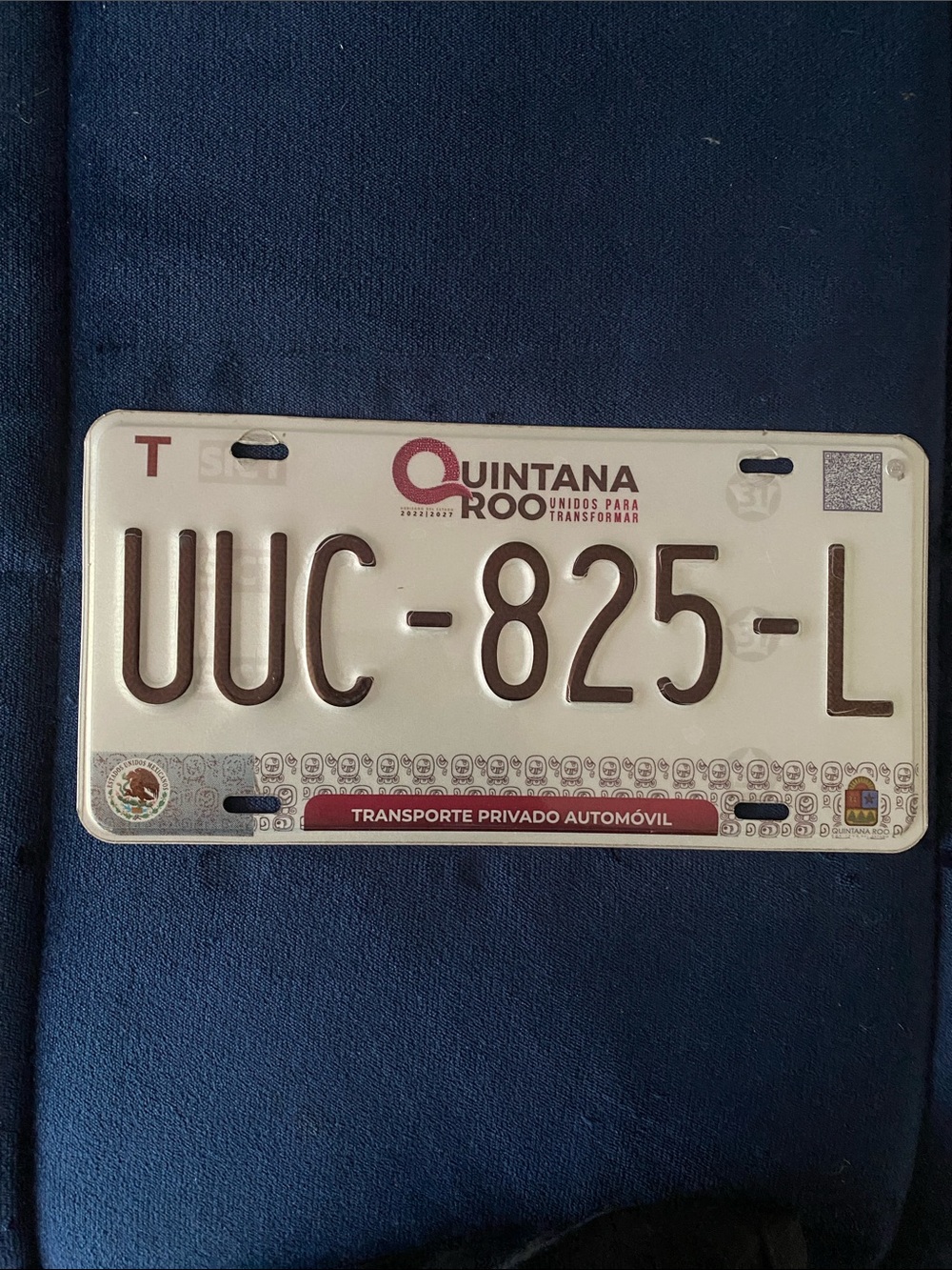 MEXICO QUINTANA ROO CANCUN TULUM PASSENGER LICENSE PLATE [UUC-825-L]
